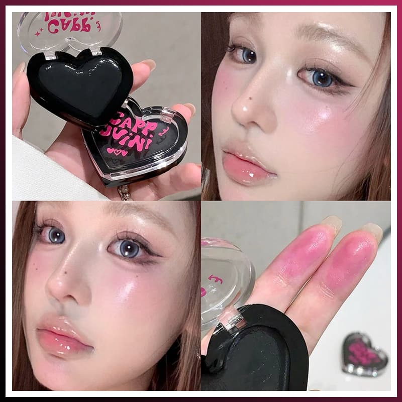 【FDA】Cappuvini เปลี่ยนสีหัวใจครีมบลัชออนไม่ซีดจางสีฟ้าธรรมชาติ ให้ความชุ่มชื้น ธรรมชาติ มันเงา-PY.th