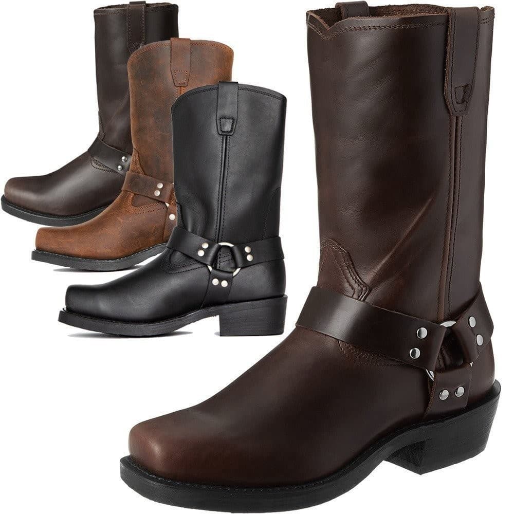 ผู้ชาย Retro คาวบอยรองเท้า Mid-Tube Western รองเท้าผู้ชายรองเท้าหนังผู้ชาย Slip-On ฤดูหนาวรองเท้า Knight รองเท้าผู้ชายรองเท้าสั้น Plus ขนาด 48 LIX5 XVQV