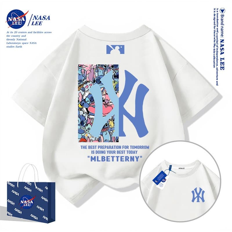 NASA ฤดูร้อนพิมพ์ลายสไตล์ญี่ปุ่น ผู้ชาย/ผู้หญิง สวมใส่ง่าย กระชับและเข้าคู่กับทุกสไตล์