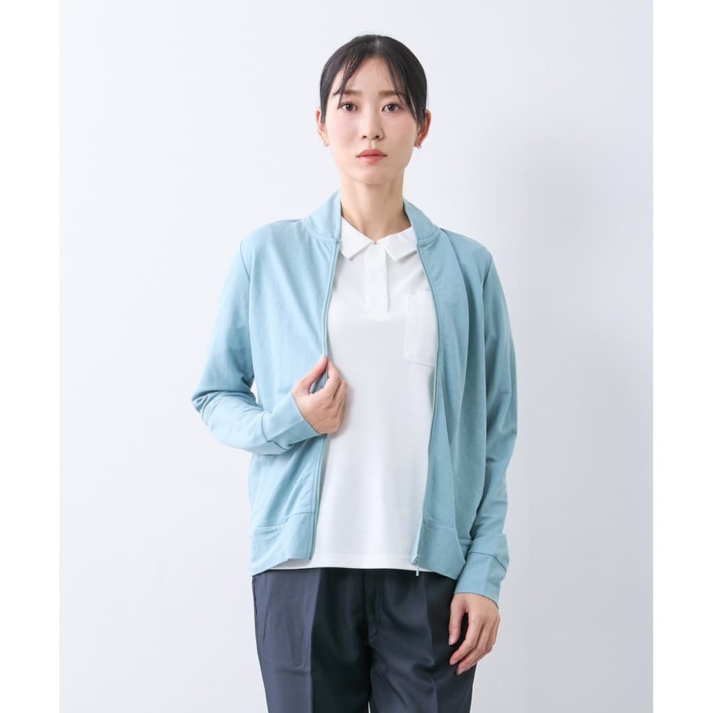 เสื้อคาร์ดิแกนซิปหน้า คอตั้ง ผ้าบาง สัมผัสเย็น ยับยั้งแบคทีเรีย 99.9% ลดกลิ่นอับ สำหรับพยาบาลและเจ้าหน้าที่ทางการแพทย์