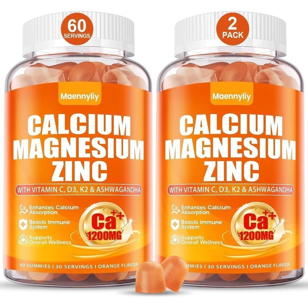 แคลเซียม 1200 มก. พร้อมวิตามิน D3 Gummies สําหรับผู้ใหญ่ - แคลเซียมซิเตรตพร้อมวิตามิน D3 K2 แมกนีเซียม สังกะสี โบรอน ทองแดงและ - อาหารเสริมแคลเซียมดูดซับพิเศษสําหรับผู้หญิงผู้ชาย