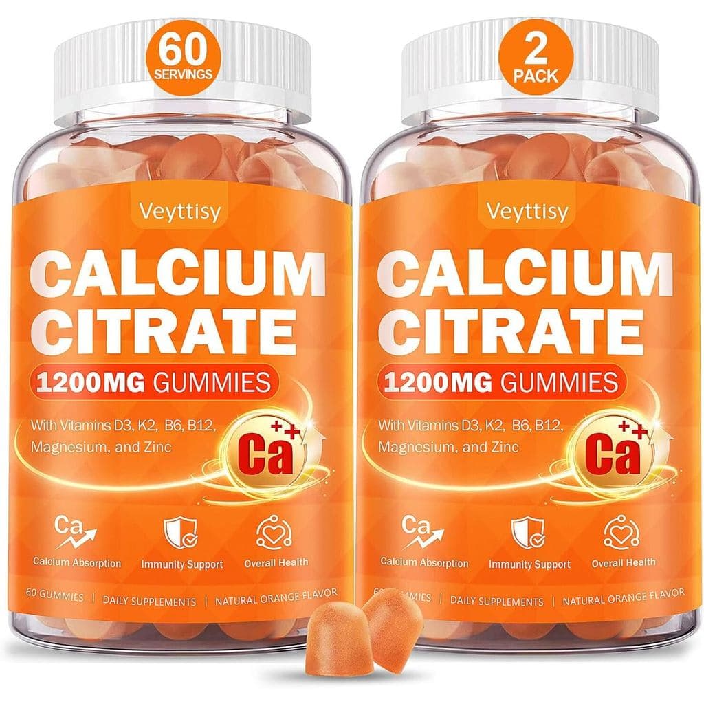 แคลเซียม 1200 มก. พร้อมอาหารเสริมวิตามิน D3 สําหรับผู้ใหญ่ - แคลเซียม Gummies พร้อม 5000iu วิตามิน D3, K2, B6, B12, Magnesium & Zinc - อาหารเสริมแคลเซียมสําหรับผู้หญิงผู้ชาย - ขุดง่าย, V