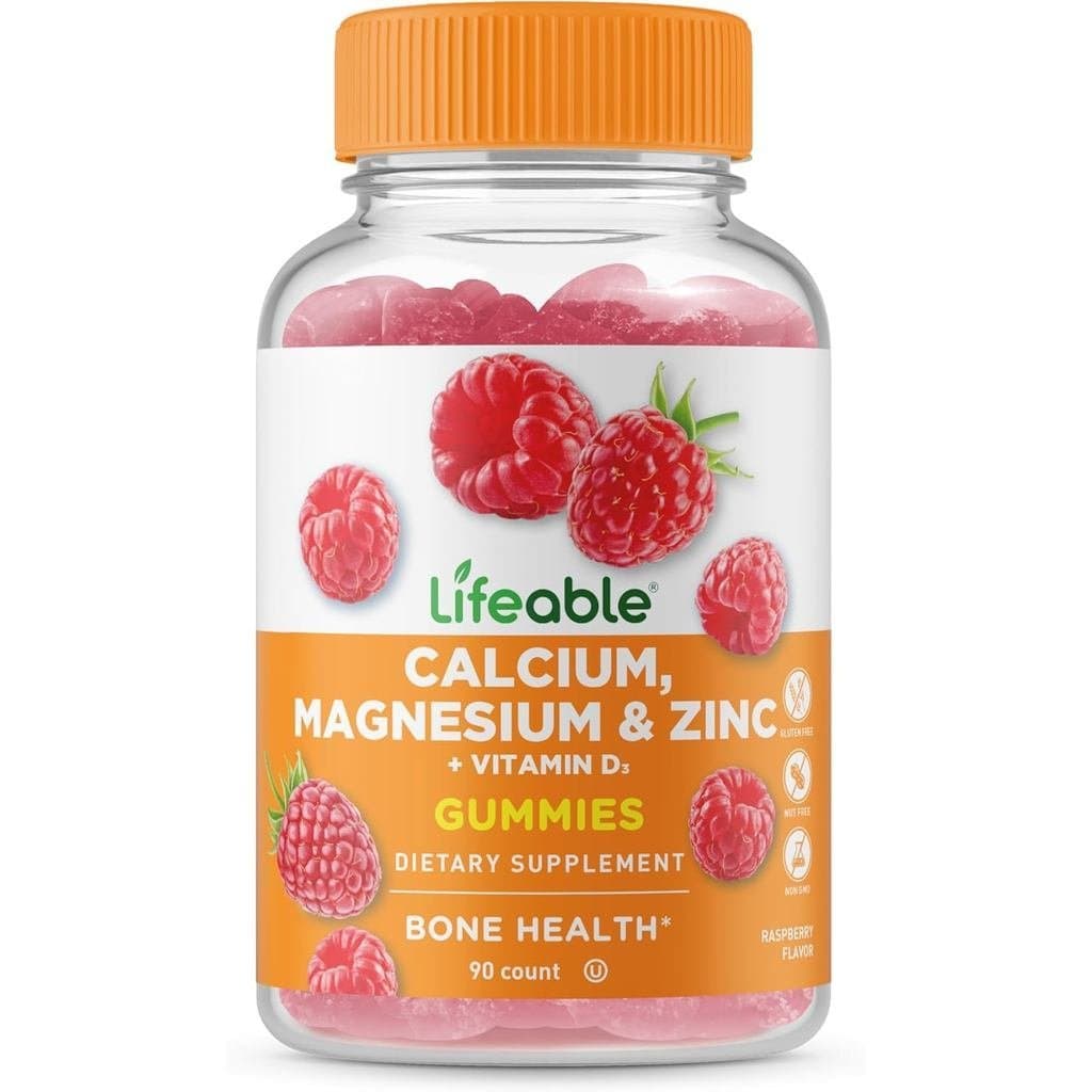 สังกะสีแมกนีเซียมแคลเซียมมีชีวิตชีวาพร้อมวิตามิน D3 Gummies | อาหารเสริมแคลเซียมแมกนีเซียมสังกะสี D3 ชิมที่ดี | เพื่อสุขภาพฟันและกระดูก | กัมมี่แคลเซียมสําหรับผู้ใหญ่ | 90 กัมมี่