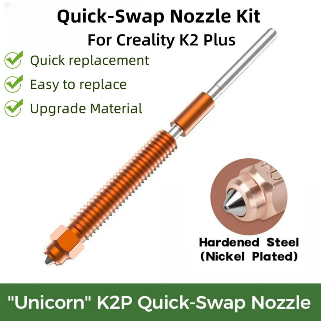 For Creality K2 Plus Nozzle Quick-Swap Nozzle Kit Hardened steel All-metal Design For Creality K2 Plus 3D Printer