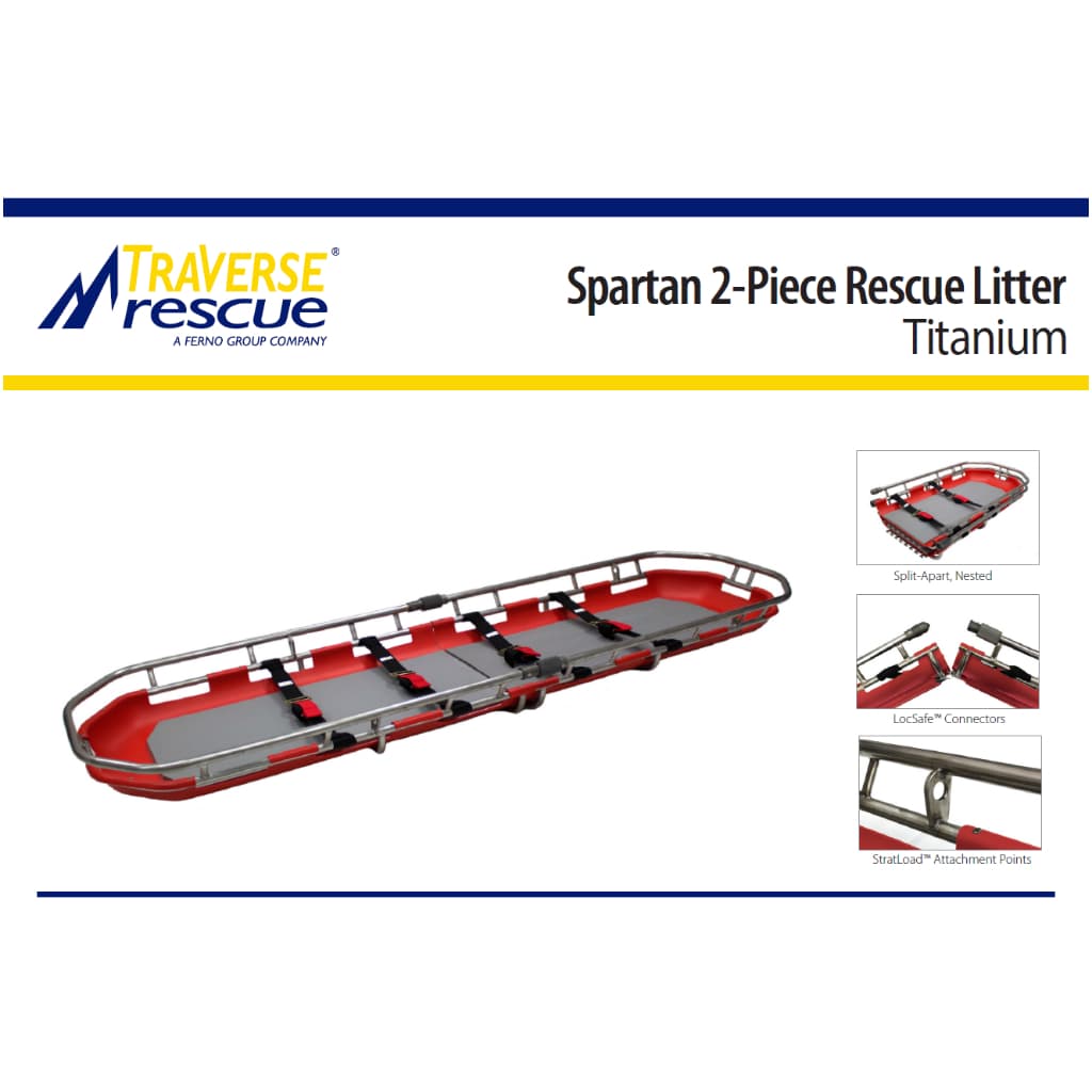 Traverse Rescue Spartan Split-Apart Basket Stretcher , Titanium ชุดเปลตะกร้าแบบแยกชิ้น