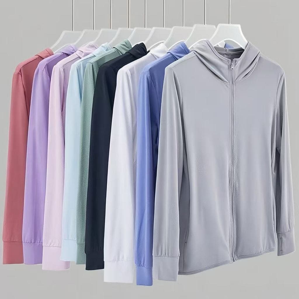 BIMI เสื้อคลุมกันแดด เสื้อคลุมกัน UV เสื้อคลุมผ้าลื่น ป้องกันผิวจาก UV เสื้อคลุมมีฮู้ด Sport ออกกำลังกาย กีฬา