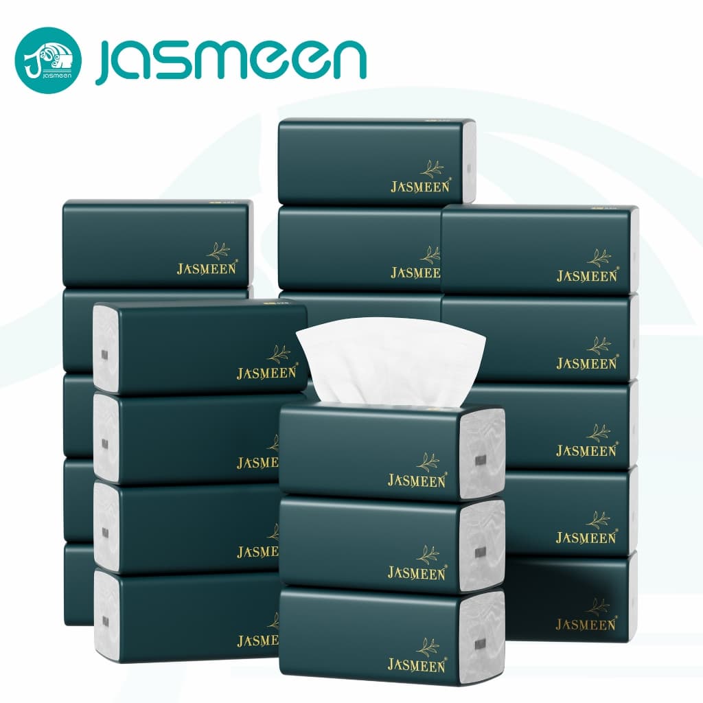 JASMEEN✨(พร้อมส่งจากไทย)กระดาษทิชชู่ กระดาษชำระ กระดาษทิชชู่เช็ดหน้า ทิชชู่เช็ดมือ 1ห่อ420 แผ่น หนา5ชั้น 1 ลังมี 20 ห่อ