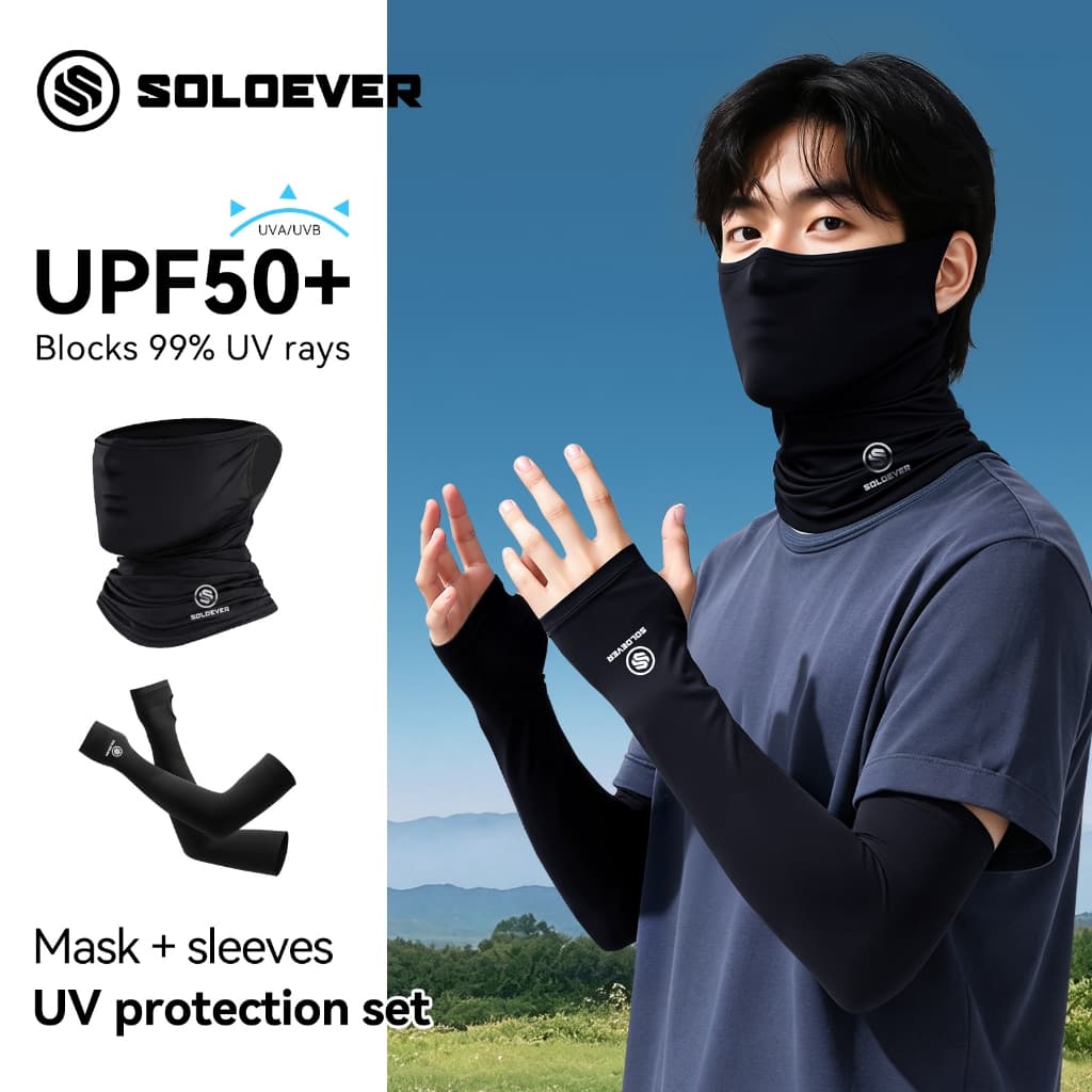 SOLOEVER Cooling Arm Sleeves UPF50+ ปลอกแขน ปลอกแขนกันแดด แขนเสื้อ ผ้าละเอียด  ใส่ได้ทั้งชายและหญิง