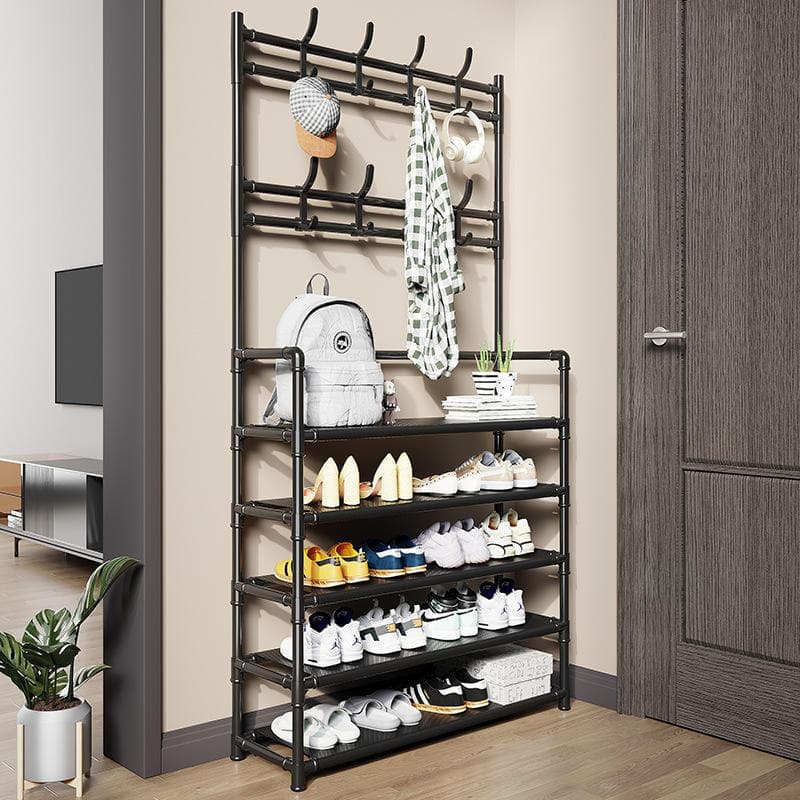 พร้อมส่ง Finsso : HEMNES ชั้นวางรองเท้าพร้อมราวแขวน ชั้นวางของ ราวแขวน ราวแขวนเสื้อผ้า ชั้นวางรองเท้า ราวแขวนเอนกประสงค์